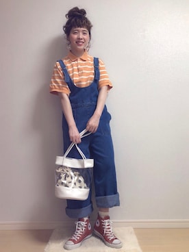 「converse」｜「アイテム（サロペット/オーバーオール）」を使った、☆★gizmo★☆さん（レディース・159cm）の春コーディネート