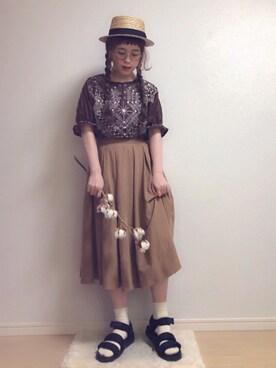 「salut!（サリュ!）のアイテム（帽子）」を使った、☆★gizmo★☆さん（レディース・159cm）の夏コーディネート