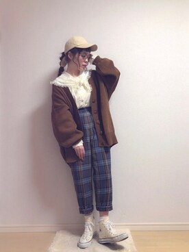 「HOTPING（ホッピン）のアイテム（カーディガン/ボレロ）」を使った、☆★gizmo★☆さん（レディース・159cm）の秋コーディネート