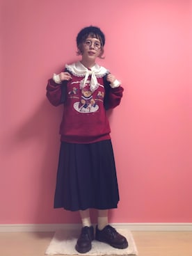 「レースブラウス」｜「アイテム（ハンチング/ベレー帽）」を使った、☆★gizmo★☆さん（レディース・159cm）の秋コーディネート