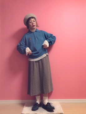 「アイテム（モカシン/デッキシューズ、グリーン系）」を使った、☆★gizmo★☆さん（レディース・159cm）の秋コーディネート