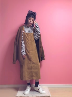 「HOTPING（ホッピン）のアイテム（カーディガン/ボレロ）」を使った、☆★gizmo★☆さん（レディース・159cm）の冬コーディネート