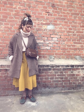 「アイテム（モカシン/デッキシューズ、グリーン系）」を使った、☆★gizmo★☆さん（レディース・159cm）の冬コーディネート