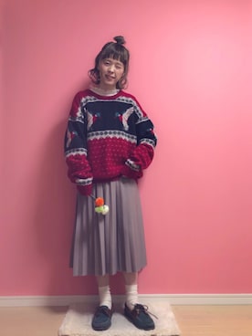 「アニマル」｜「アイテム（モカシン/デッキシューズ）」を使った、☆★gizmo★☆さん（レディース・159cm）の春コーディネート