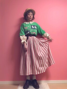 「salut!（サリュ!）のアイテム（帽子）」を使った、☆★gizmo★☆さん（レディース・159cm）の春コーディネート