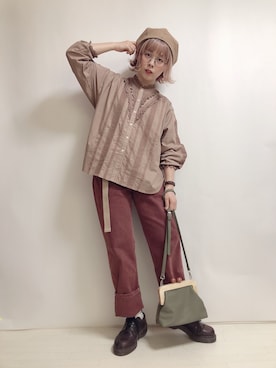 「アイテム（キャスケット）」を使った、☆★gizmo★☆さん（レディース・159cm）の秋コーディネート