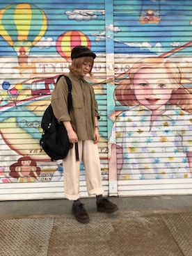 「アイテム（キャスケット）」を使った、☆★gizmo★☆さん（レディース・159cm）の秋コーディネート