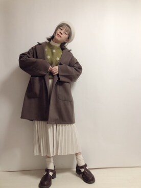 「fifth（フィフス）のプリーツスエードロングスカート（スカート）」を使った、☆★gizmo★☆さん（レディース・159cm）の冬コーディネート