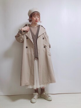 「ウィッグ」｜「アイテム（トレンチコート）」を使った、☆★gizmo★☆さん（レディース・159cm）の冬コーディネート