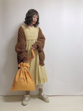 「HOTPING（ホッピン）のアイテム（カーディガン/ボレロ）」を使った、☆★gizmo★☆さん（レディース・159cm）の冬コーディネート