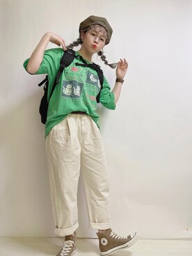 「アイテム（腕時計、ブラウン系）」を使った、☆★gizmo★☆さん（レディース・159cm）の夏コーディネート