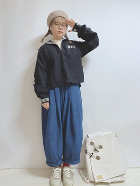 「マリン」｜「アイテム（ハンチング/ベレー帽）」を使った、☆★gizmo★☆さん（レディース・159cm）の冬コーディネート