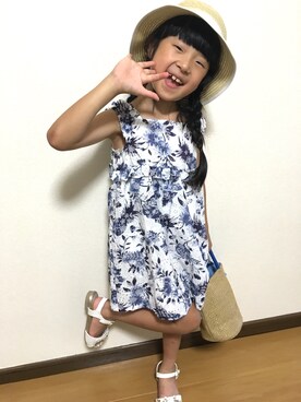 「BeBe（ベベ）のアイテム（バッグ）」を使った、hi7さん（キッズ・120cm）の夏コーディネート