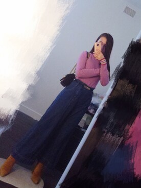 「STUART WEITZMAN（スチュアートワイツマン）のアイテム（ブーティ）」を使った、aileenmomo123さん（レディース・157cm）の冬コーディネート