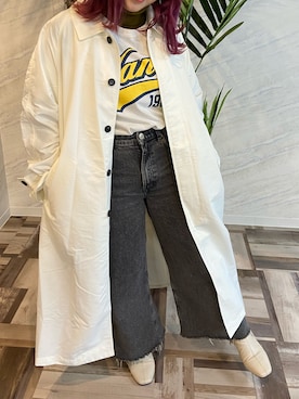「MOUSSY（マウジー）のアイテム（トレンチコート）」を使った、なたんさん（レディース・152cm）の春コーディネート