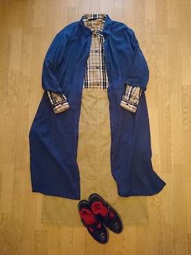 「ベージュ×ブルー」｜yamさん（レディース・159cm）の秋コーディネート