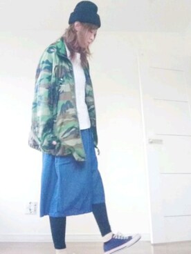 「やっぱりストリートが好き」｜「アイテム（ナイロンジャケット）」を使った、manami💞さん（レディース・167cm）の秋コーディネート