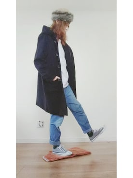 「Honeys（ハニーズ）のアイテム（ダッフルコート）」を使った、manami💞さん（レディース・167cm）の秋コーディネート
