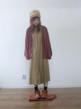 「ローリーズファーム(LOWRYS FARM)」｜「アイテム（シャツワンピース）」を使った、manami💞さん（レディース・167cm）の冬コーディネート