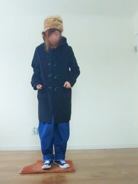 「Honeys（ハニーズ）のアイテム（ダッフルコート）」を使った、manami💞さん（レディース・167cm）の冬コーディネート