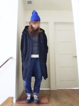 「AS KNOW AS plus（アズノゥアズプラス）のアイテム（モッズコート）」を使った、manami💞さん（レディース・167cm）の冬コーディネート