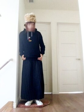 「AZUL（アズール）のアイテム（帽子）」を使った、manami💞さん（レディース・165cm）の秋コーディネート