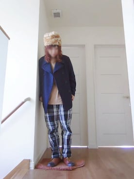 「GU（ジーユー）のアイテム（ピーコート）」を使った、manami💞さん（レディース・165cm）の秋コーディネート