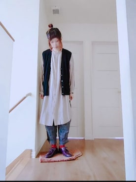 「アイテム（シャツワンピース、シルバー系）」を使った、manami💞さん（レディース・165cm）の冬コーディネート