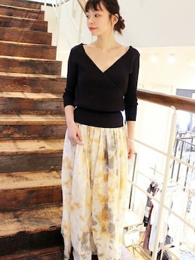 「Vネック」｜LUCYさん（レディース・163cm）の春コーディネート