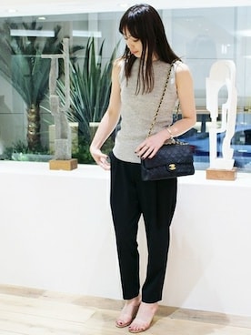 「黒パンツ」｜LUCYさん（レディース・163cm）の夏コーディネート