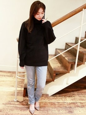 「カシミヤ」｜「アイテム（シューズ）」を使った、LUCYさん（レディース・163cm）の秋コーディネート