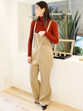 「アイテム（オールインワン・サロペット）」を使った、LUCYさん（レディース・163cm）の冬コーディネート