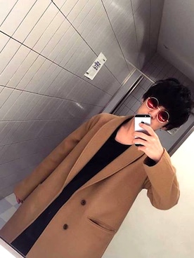 「UNITED ARROWS（ユナイテッドアローズ）のアイテム（西裝大衣、ベージュ系）」を使った、Kさん（メンズ・167cm）の春コーディネート