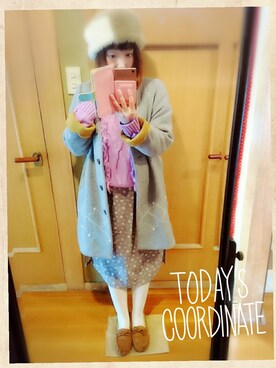「POU DOU DOU（プードゥドゥ）のアイテム（その他アウター）」を使った、ユーリさん（レディース・152cm）の冬コーディネート