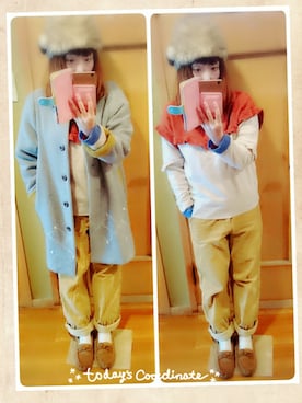 「POU DOU DOU（プードゥドゥ）のアイテム（その他アウター）」を使った、ユーリさん（レディース・152cm）の冬コーディネート