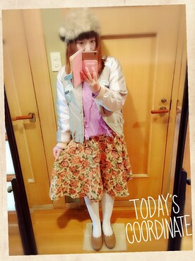 「POU DOU DOU（プードゥドゥ）のアイテム（ブルゾン）」を使った、ユーリさん（レディース・152cm）の冬コーディネート