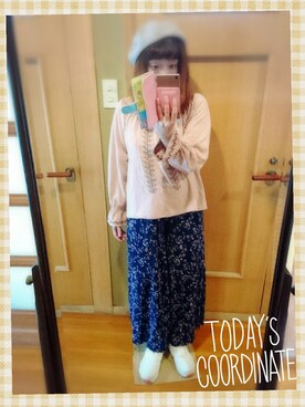 「POU DOU DOU（プードゥドゥ）のアイテム（ハンチング/ベレー帽）」を使った、ユーリさん（レディース・152cm）の春コーディネート
