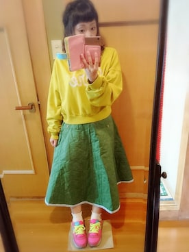「POU DOU DOU（プードゥドゥ）のアイテム（スウェット）」を使った、ユーリさん（レディース・152cm）の秋コーディネート