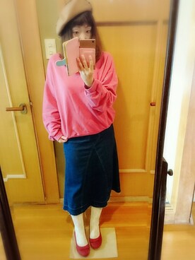「POU DOU DOU（プードゥドゥ）のアイテム（スウェット）」を使った、ユーリさん（レディース・152cm）の秋コーディネート