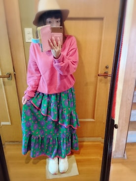 「POU DOU DOU（プードゥドゥ）のアイテム（スウェット）」を使った、ユーリさん（レディース・152cm）の秋コーディネート