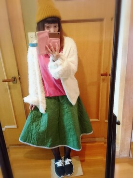 「POU DOU DOU（プードゥドゥ）のアイテム（スウェット）」を使った、ユーリさん（レディース・152cm）の秋コーディネート