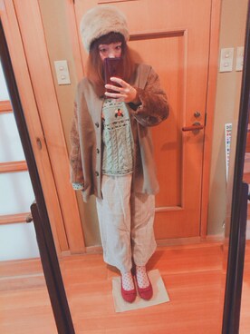 「Crisp（クリスプ）のアイテム（ノーカラージャケット）」を使った、ユーリさん（レディース・152cm）の秋コーディネート
