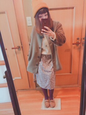 「Crisp（クリスプ）のアイテム（ノーカラージャケット）」を使った、ユーリさん（レディース・152cm）の秋コーディネート
