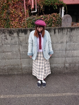 「POU DOU DOU（プードゥドゥ）のアイテム（ムートンコート）」を使った、ユーリさん（レディース・152cm）の冬コーディネート