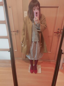 「POU DOU DOU（プードゥドゥ）のアイテム（チェスターコート）」を使った、ユーリさん（レディース・152cm）の冬コーディネート