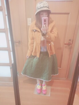 「POU DOU DOU（プードゥドゥ）のアイテム（マウンテンパーカー）」を使った、ユーリさん（レディース・152cm）の春コーディネート