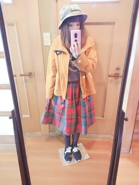 「POU DOU DOU（プードゥドゥ）のアイテム（マウンテンパーカー）」を使った、ユーリさん（レディース・152cm）の春コーディネート