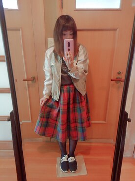 「POU DOU DOU（プードゥドゥ）のアイテム（ブルゾン）」を使った、ユーリさん（レディース・152cm）の春コーディネート