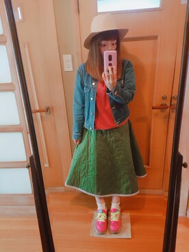 「POU DOU DOU（プードゥドゥ）のアイテム（スウェット）」を使った、ユーリさん（レディース・152cm）の春コーディネート