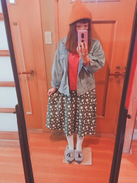 「POU DOU DOU（プードゥドゥ）のアイテム（スウェット）」を使った、ユーリさん（レディース・152cm）の秋コーディネート